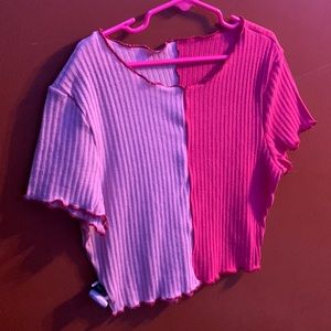 Crop top pink stitched